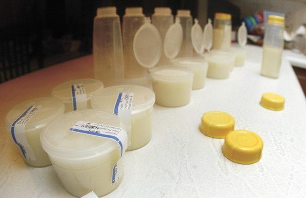 Donated breast milk containers
